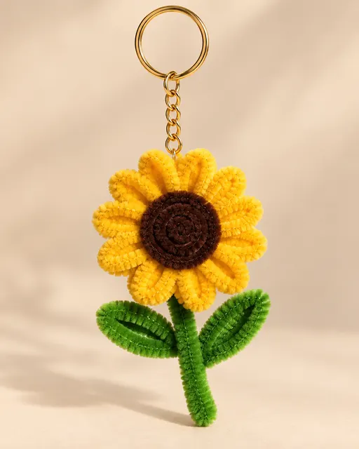 A sunflower keyring